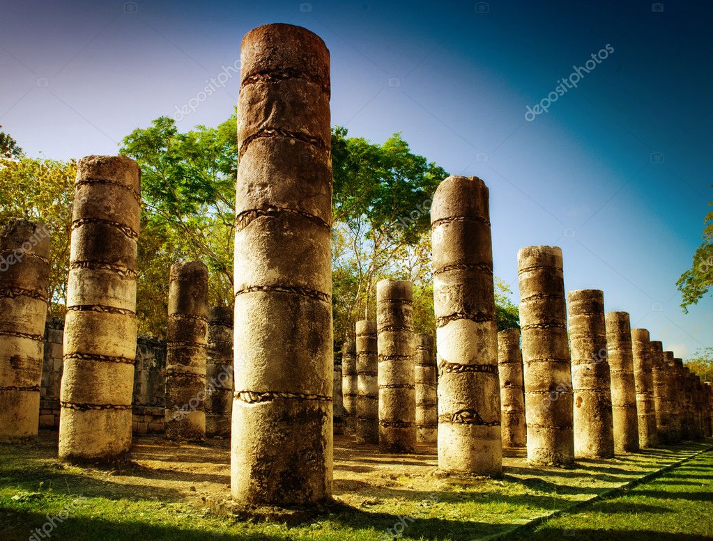 Thousand Pillar Temple close-up.